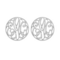 Alison & Ivy Classic Bordered Monogram Stud Earrings - 20 mm